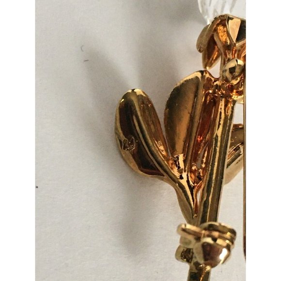 Swarovski Crystal Rose Pin Accessory Flower Mothers Day Gift Idea Jewelry - Picture 7 of 8
